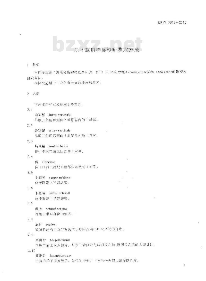 SN/T 2613-2010 三叶草斑潜蝇检疫鉴定方法