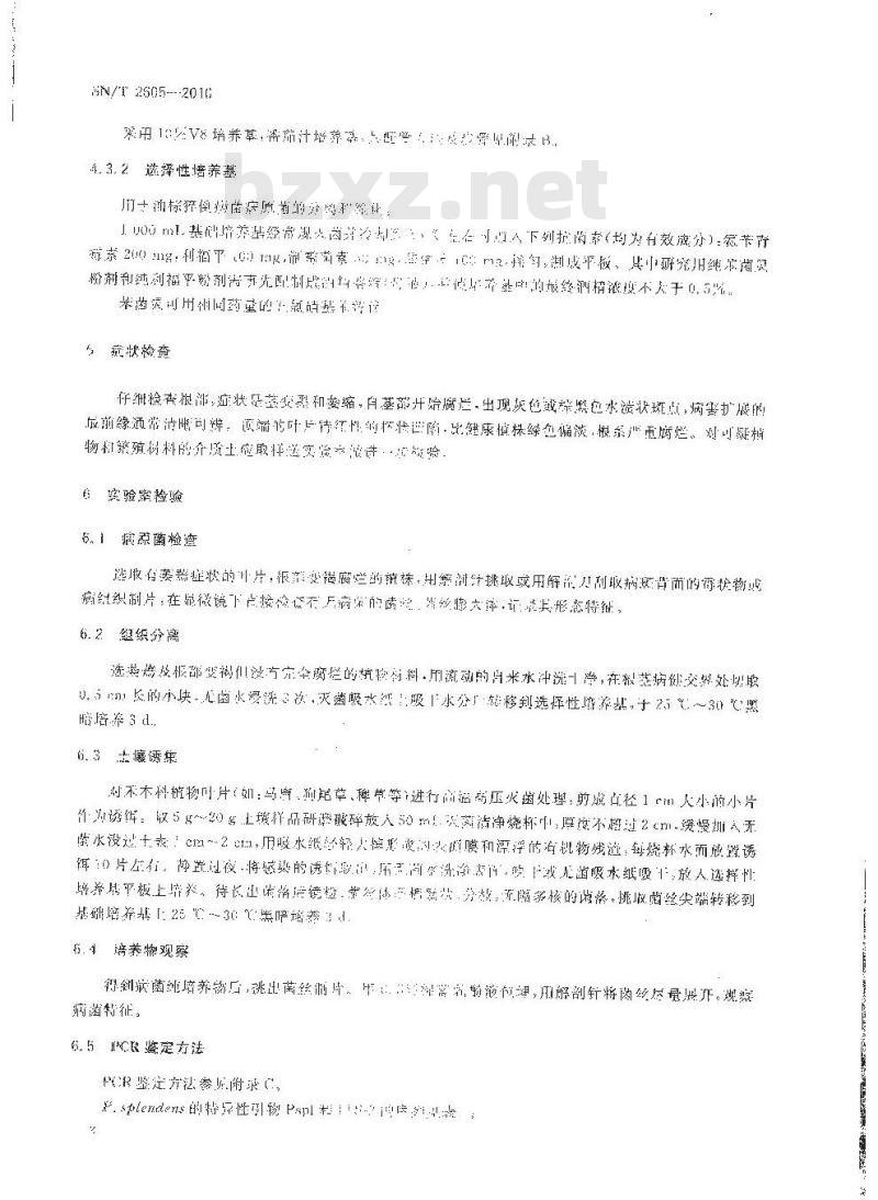 SN/T 2605-2010 油棕猝倒病菌检疫鉴定方法