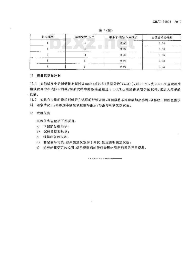 GB/T 24998-2010 纸和纸板 碱储量的测定
