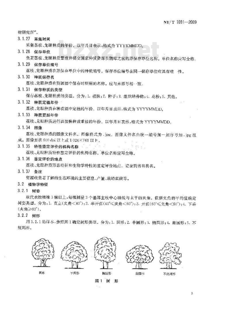 NY/T 1691-2009 荔枝、龙眼种质资源描述规范