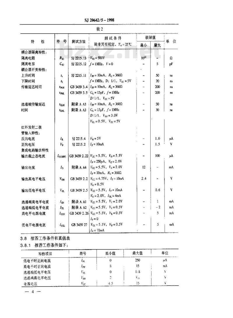 SJ 20642.5-1998 半导体光电模块GH82型光耦合器详细规范