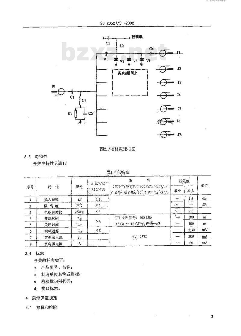SJ 20527.5-2002 微波组件WFK170018型单刀七掷开关详细规范
