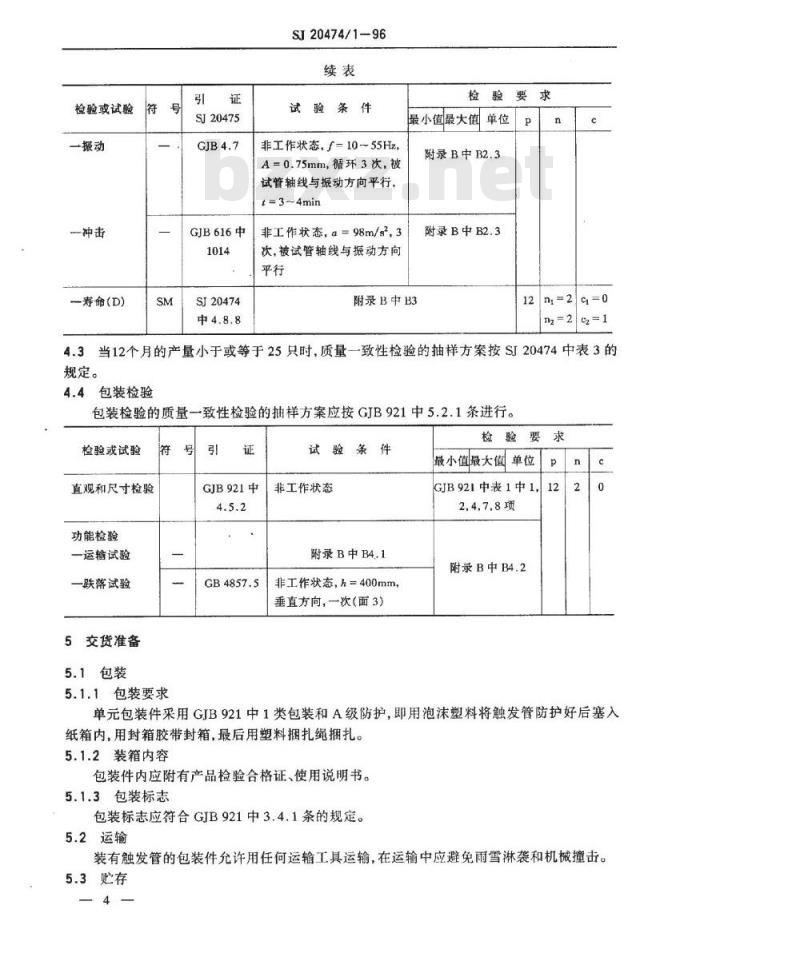 SJ 20474.1-1996 RQ-06型冷阴极触发管详细规范