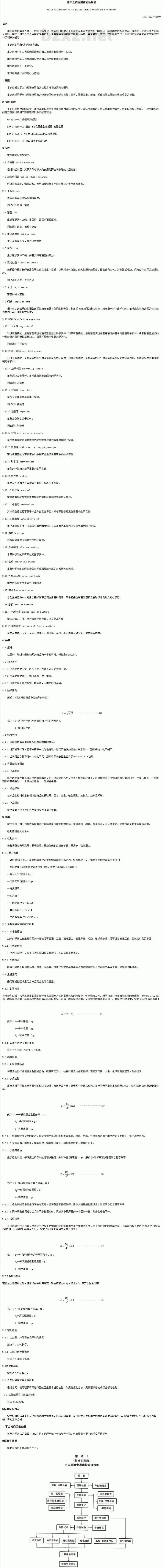 SN/T 0633-1997 出口盐渍食用菌检验规程商检行业标准