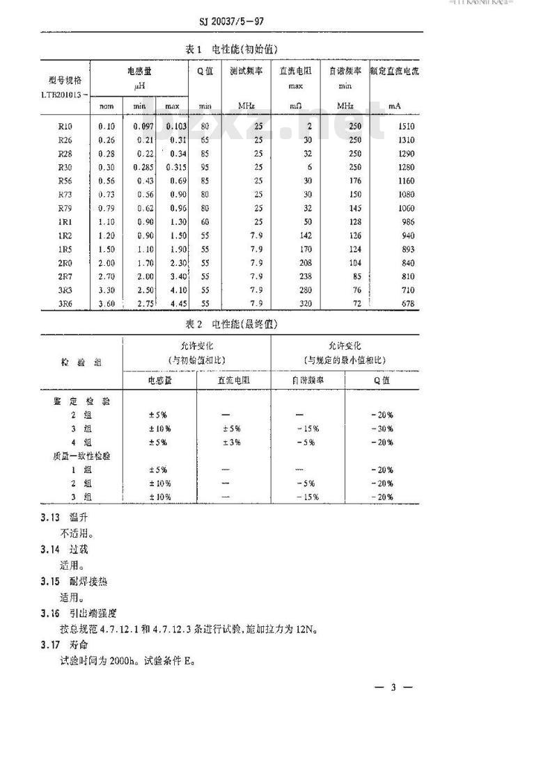 SJ 20037.5-1997 LTB201013型可变电感器详细规范