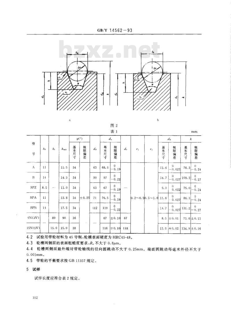 GB/T 14562-1993 普通V带和窄V带疲劳试验方法