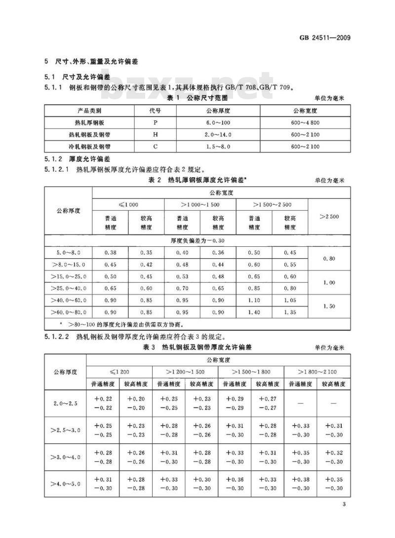 GB 24511-2009  承压设备用不锈钢钢板及钢带