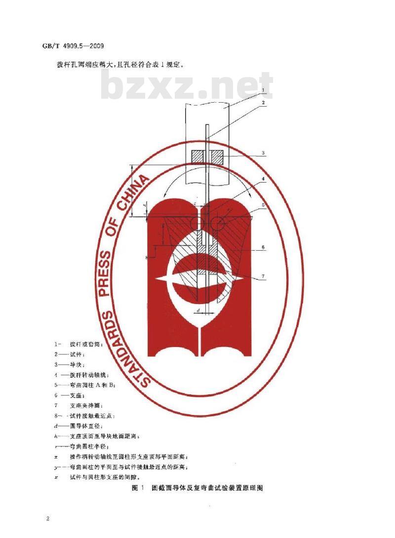 GB/T 4909.5-2009 裸电线试验方法 第5部分：弯曲试验 反复弯曲