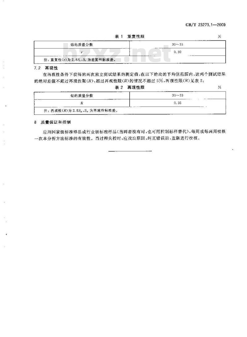GB/T 23273.1-2009  草酸钴化学分析方法 第1部分：钴量的测定 电位滴定法