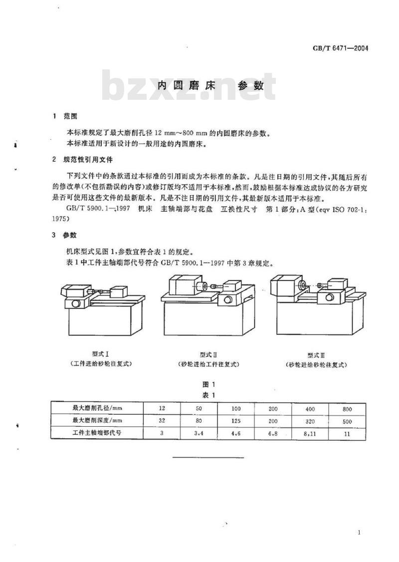 JB/T 9906.3-2006 内圆磨床 第3部分:参数