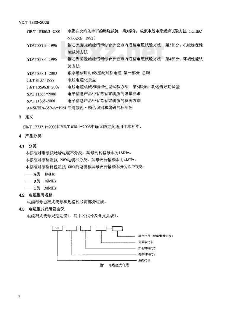 YD/T 1820-2008 通信电缆——局用对称电缆