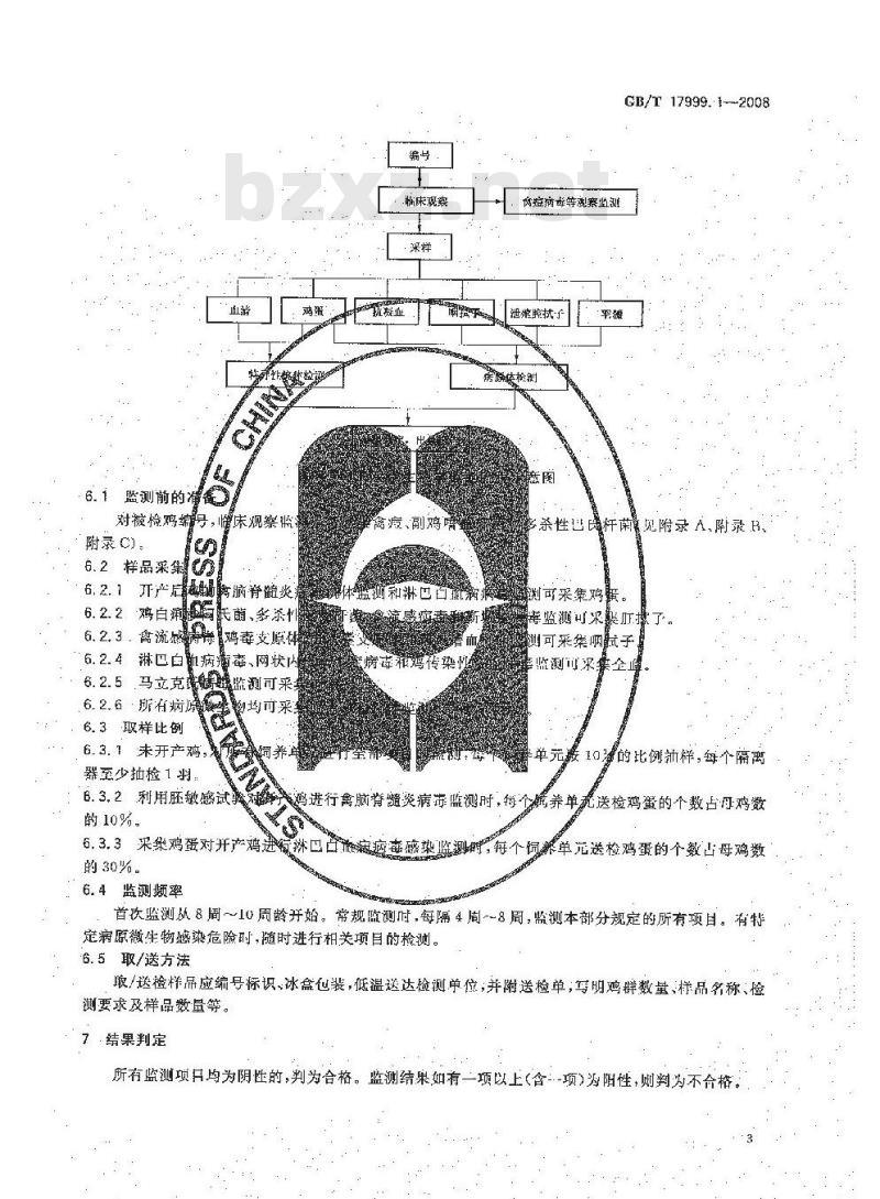 GB/T 17999.1-2008 SPF鸡 微生物学监测 第1部分：SPF鸡 微生物学监测总则