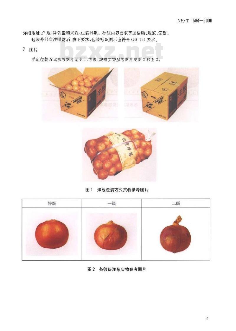 NY/T 1584-2008 洋葱等级规格
