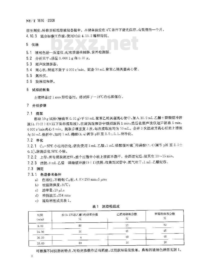 NY/T 1616-2008 土壤中9种磺酰脲类除草剂残留量的测定 液相色谱-质谱法