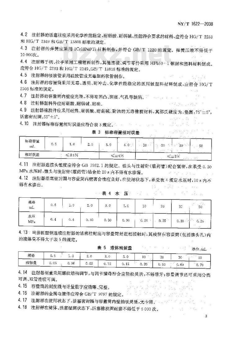 NY/T 1622-2008 兽医塑钢连续注射器
