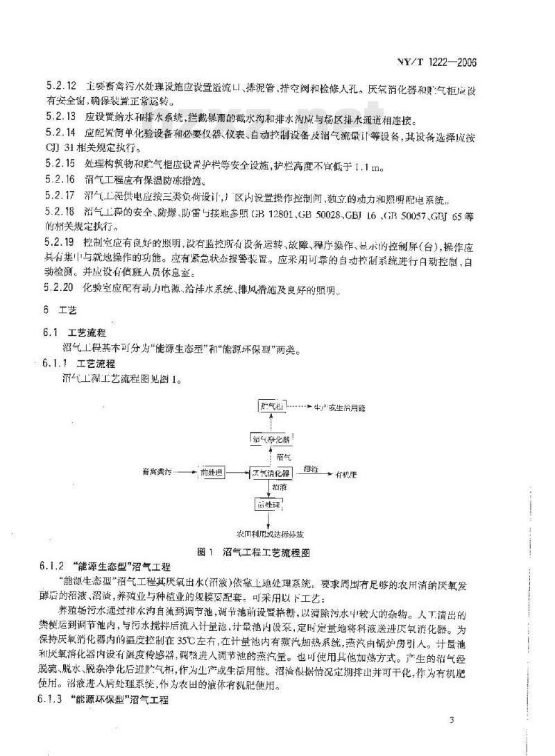 NY/T 1222-2006 规模化畜禽养殖场沼气工程设计规范