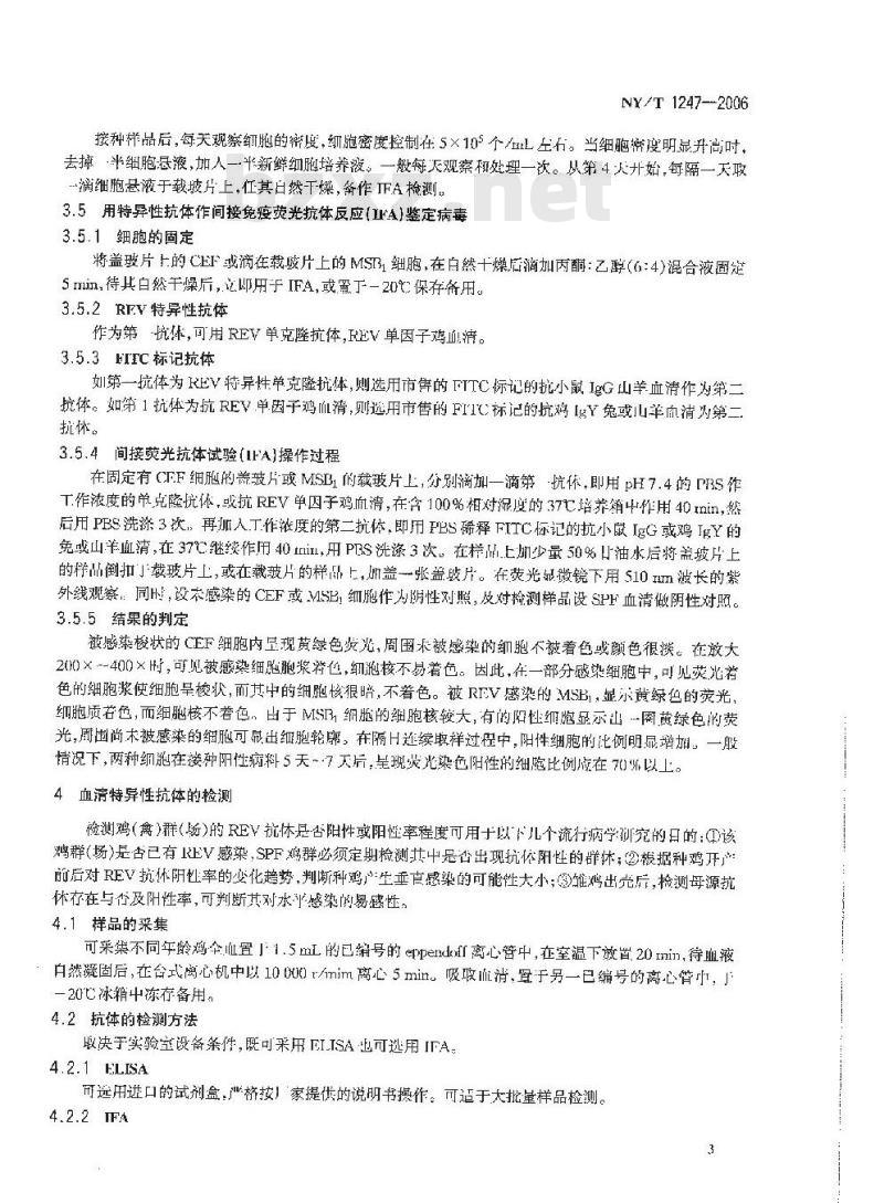 NY/T 1247-2006 禽网状内皮增生病诊断技术