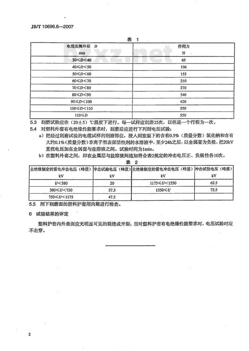 JB/T 10696.6-2007 电线电缆机械和理化性能试验方法 第6部分：挤出外套刮磨试验