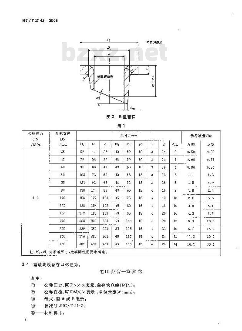 HG/T 2143-2006 搪玻璃设备 管口