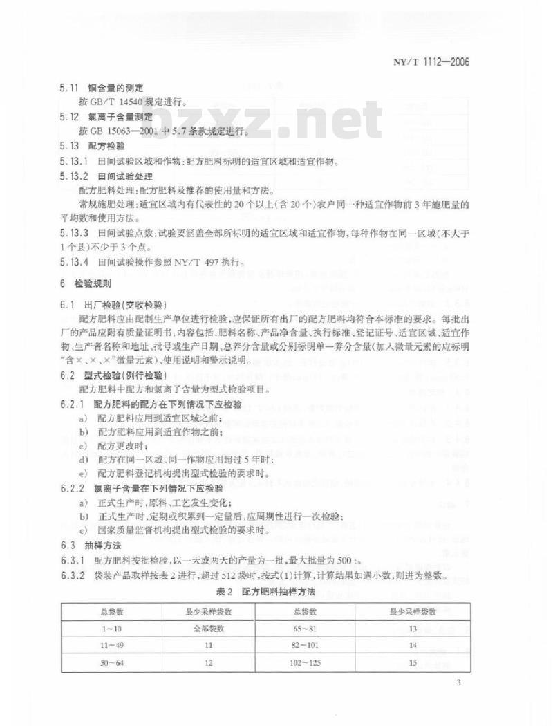 NY/T 1112-2006 配方肥料