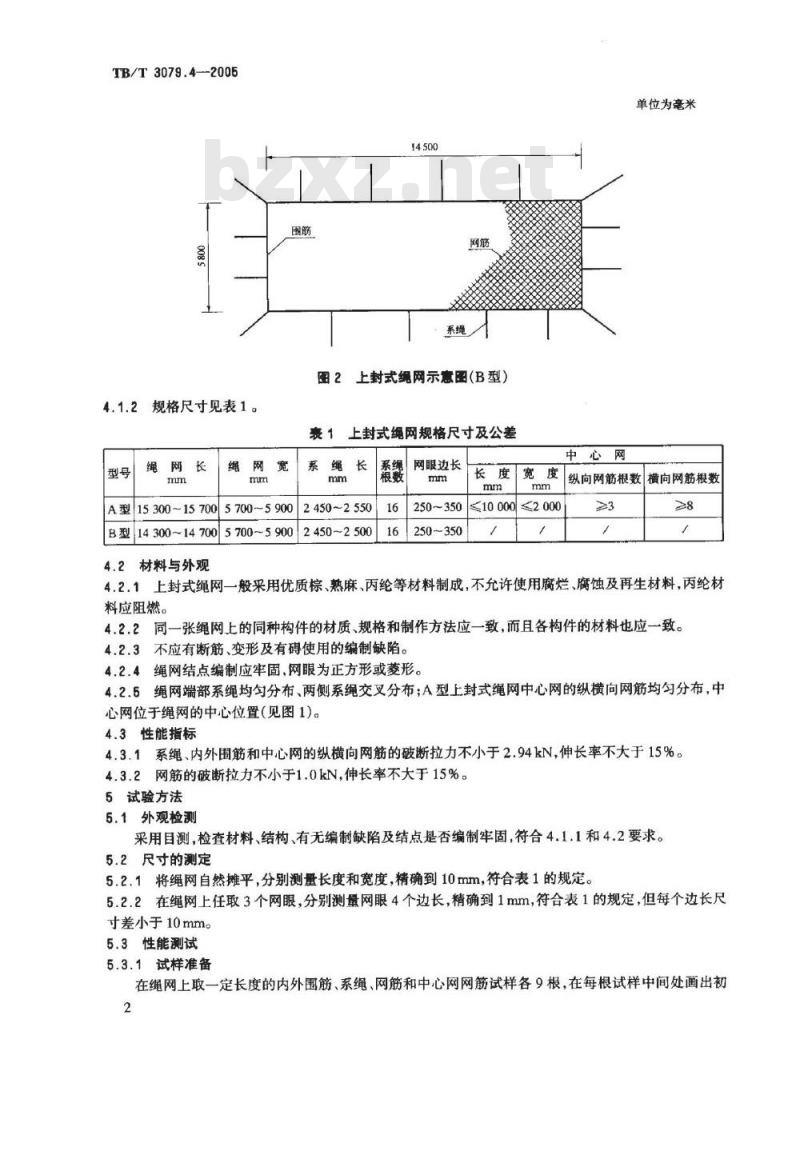 TB/T 3079.4-2005 装载加固材料和装置 第4部分:上封式绳网
