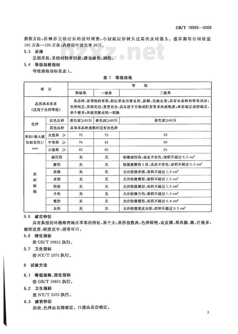 GB/T 18965-2008 地理标志产品 烟台苹果