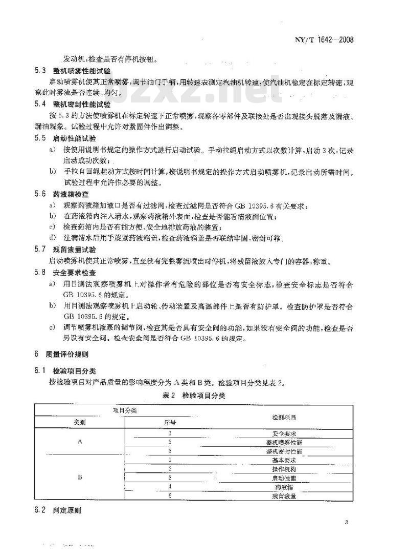 NY/T 1642-2008 在用背负式机动喷雾机质量评价技术规范