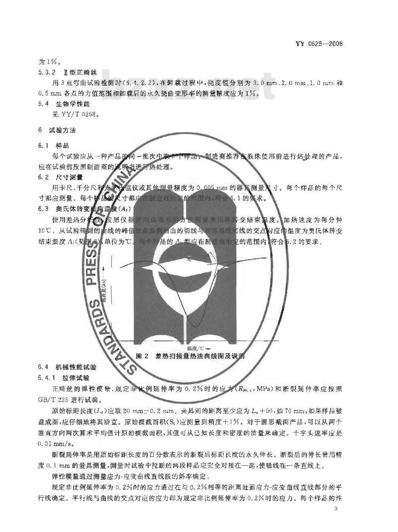 YY 0625-2008 牙科学 正畸产品：正畸丝