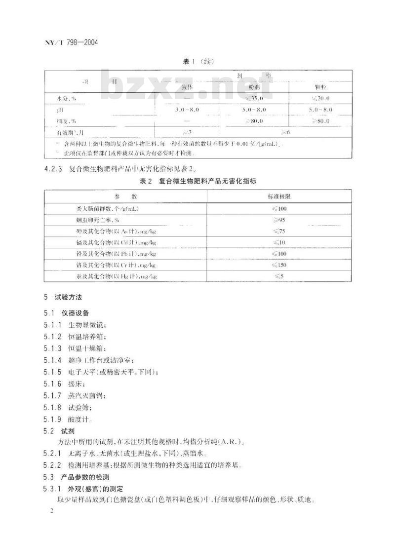 NY/T 798-2004 复合微生物肥料