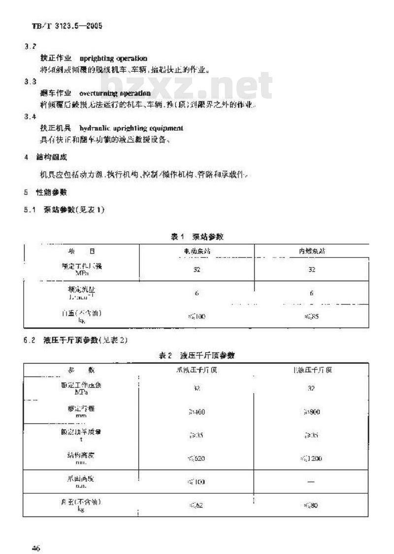 TB/T 3123.5-2005 铁路行车事故救援设备 第5部分:液压扶正机具