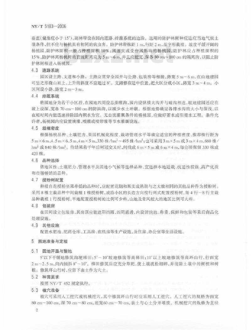 NY/T 5183-2006 无公害食品 杨桃生产技术规程