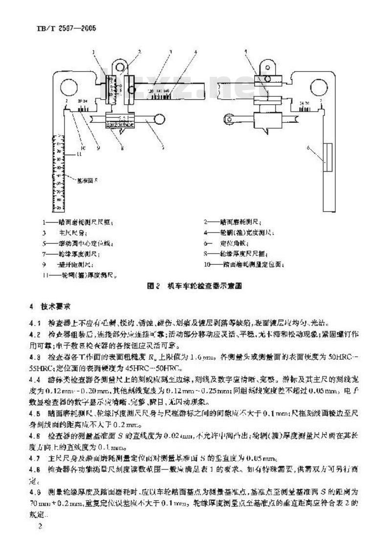 TB/T 2597-2005 机车车辆车轮检查器