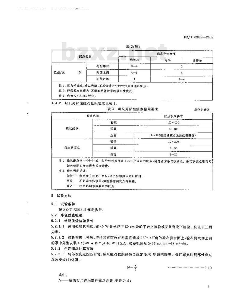 FZ/T 72009-2008 针织吸湿牛仔布