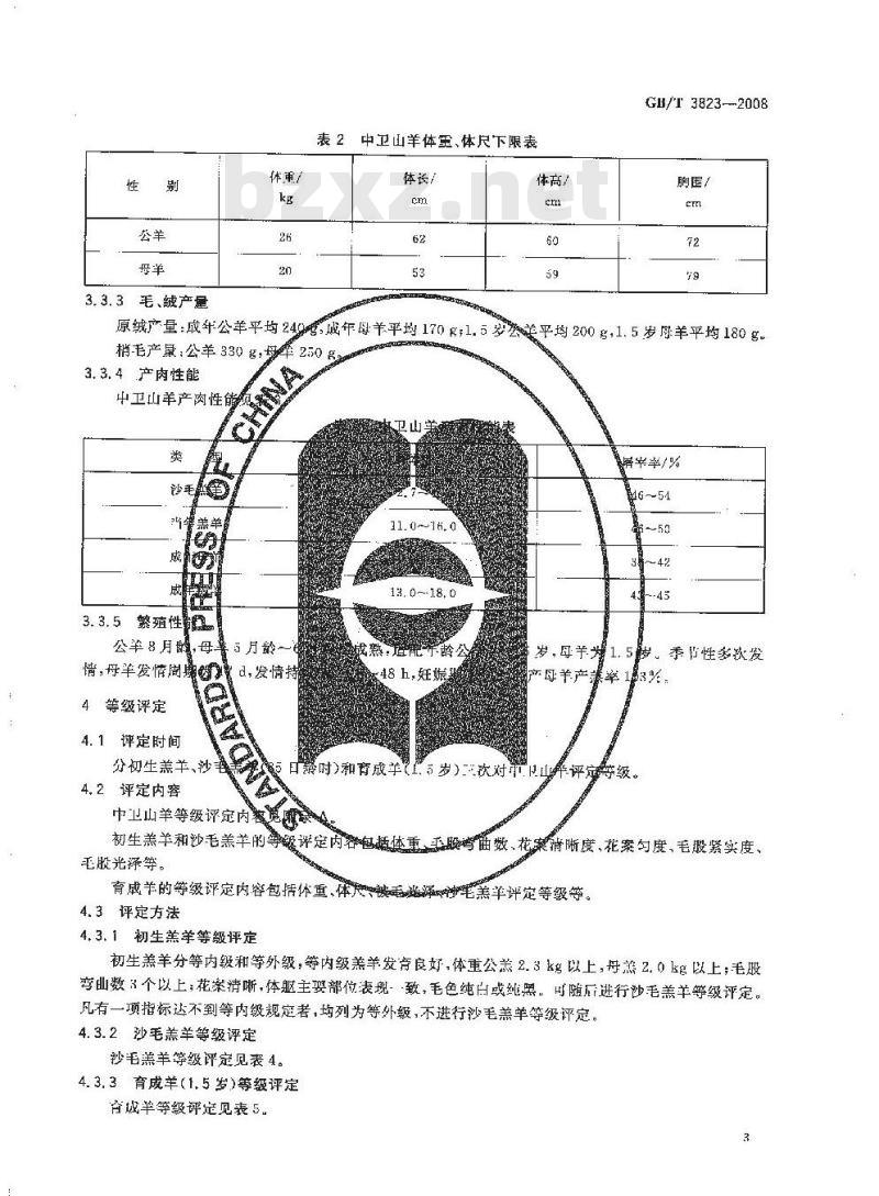 GB/T 3823-2008 中卫山羊