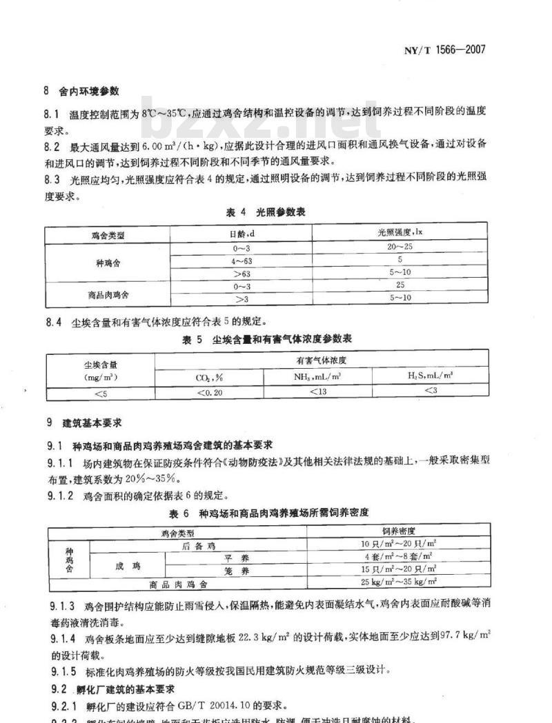 NY/T 1566-2007 标准化肉鸡养殖场建设规范
