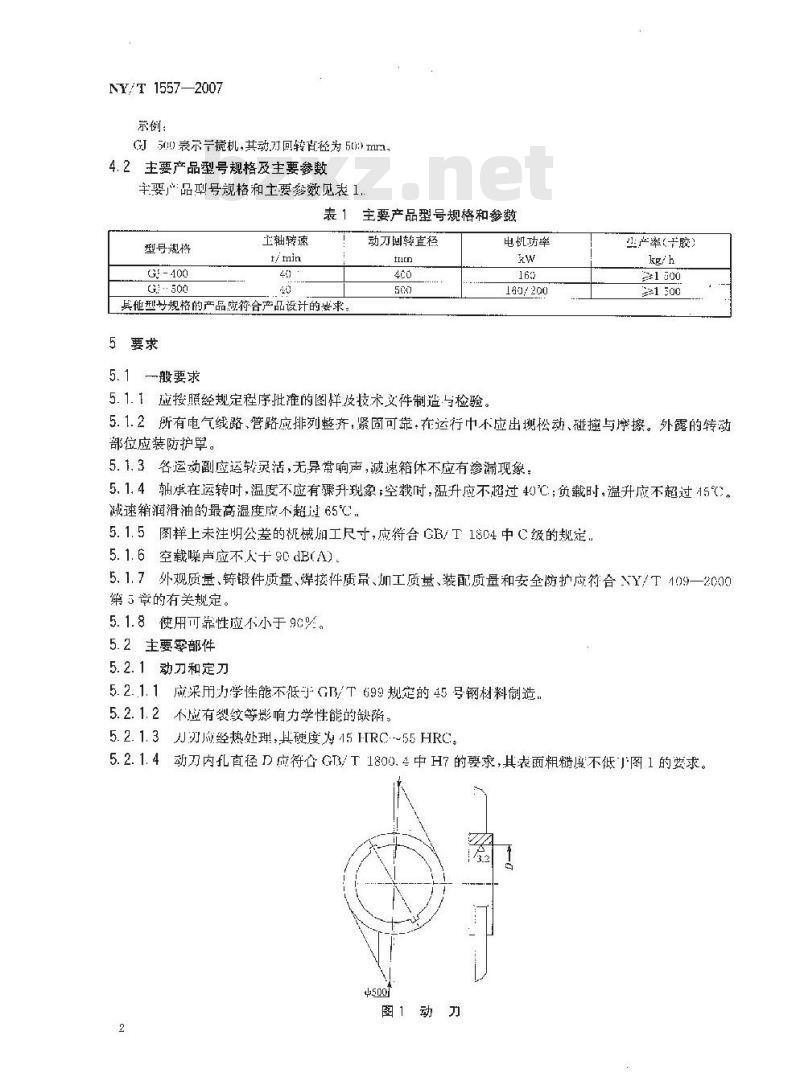 NY/T 1557-2007 天然橡胶初加工机械 干搅机