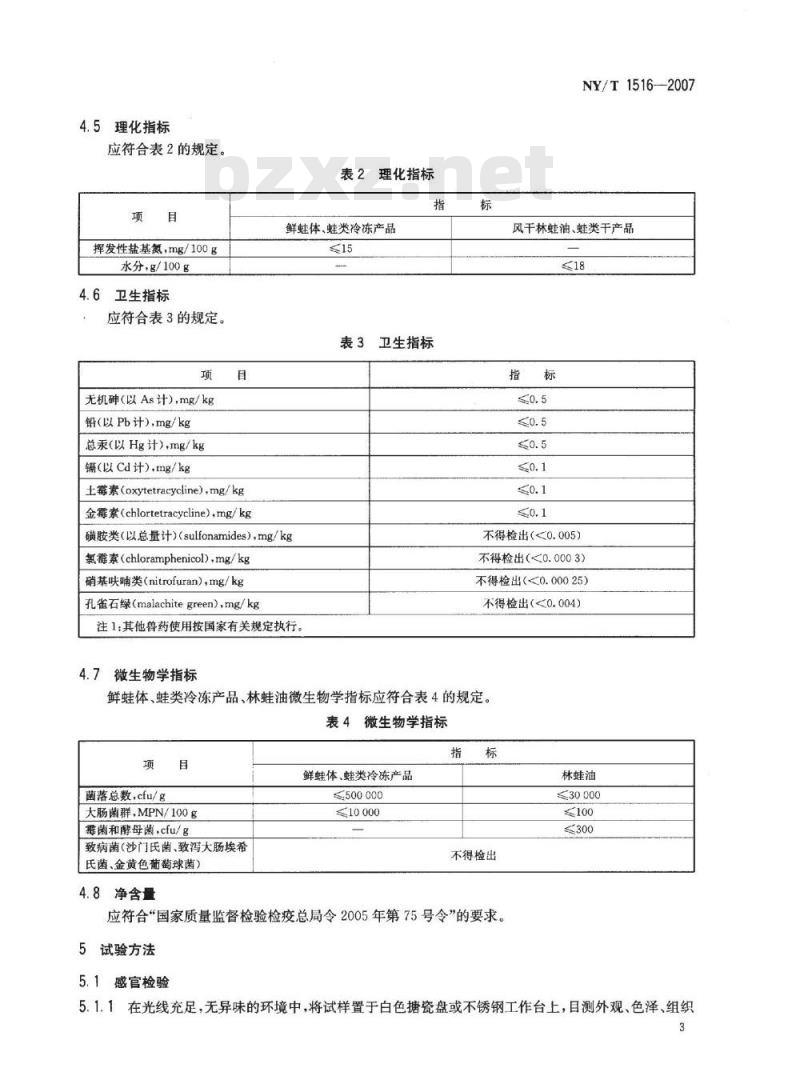 NY/T 1516-2007 绿色食品 蛙类及制品