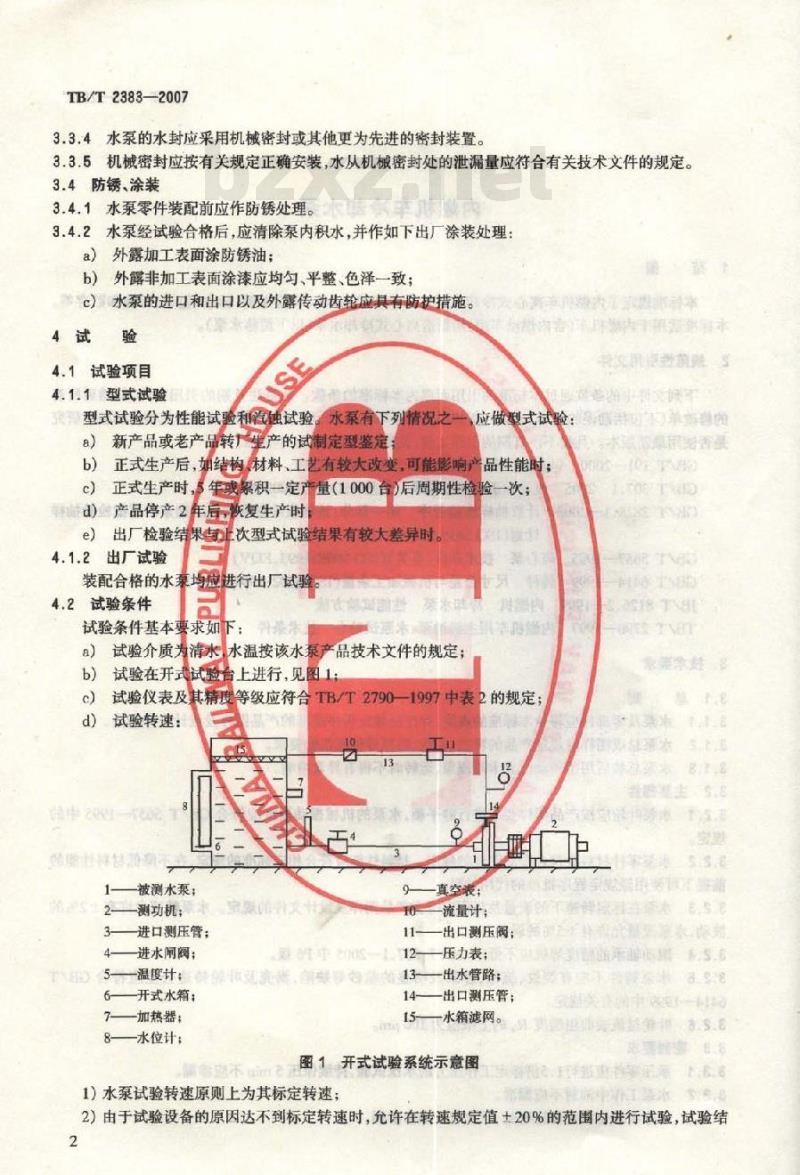 TB/T 2383-2007 内燃机车冷却水泵