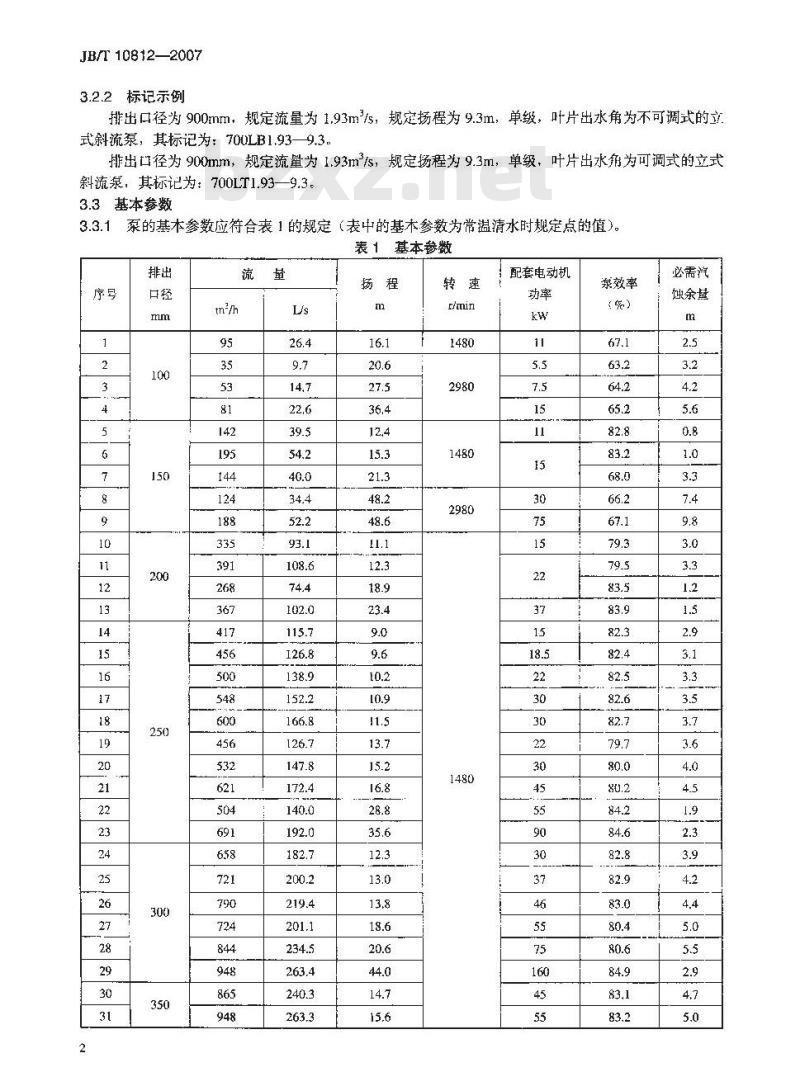 JB/T 10812-2007 立式斜流泵