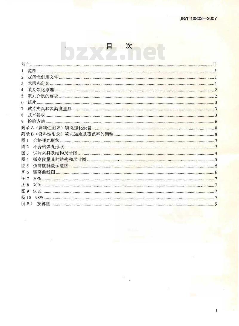 JB/T 10802-2007 弹簧喷丸强化 技术规范