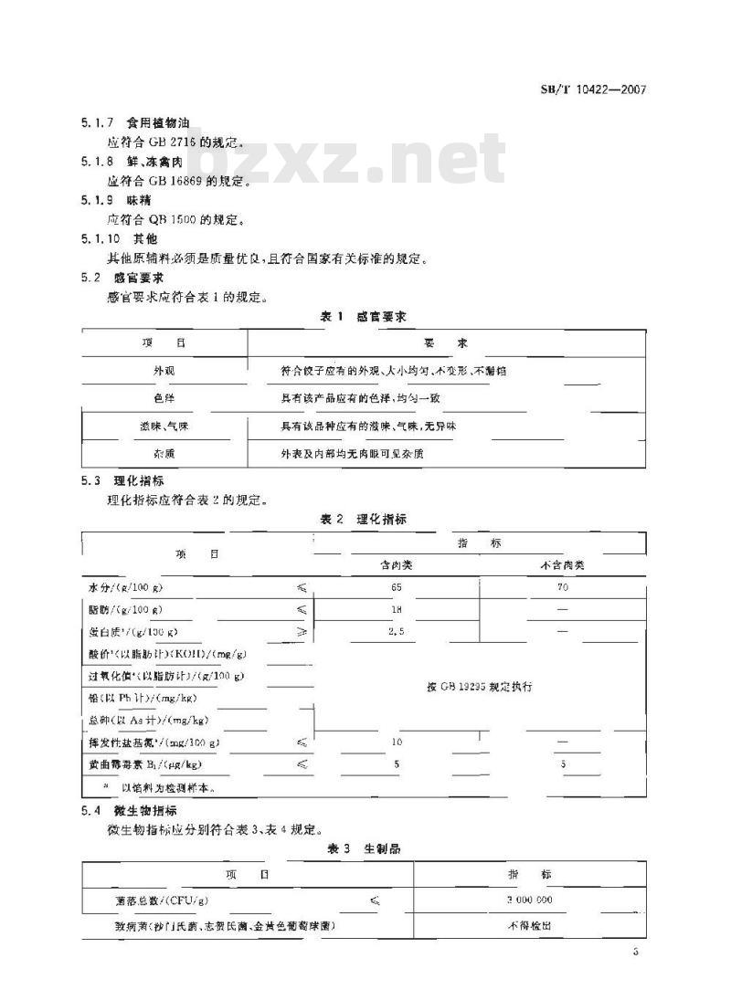 SB/T 10422-2007 速冻饺子