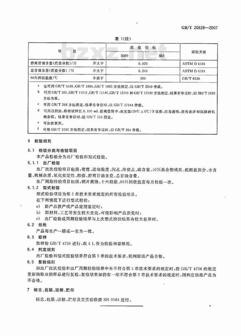 GB/T 20828-2007 柴油机燃料调合用生物柴油 (BD100)