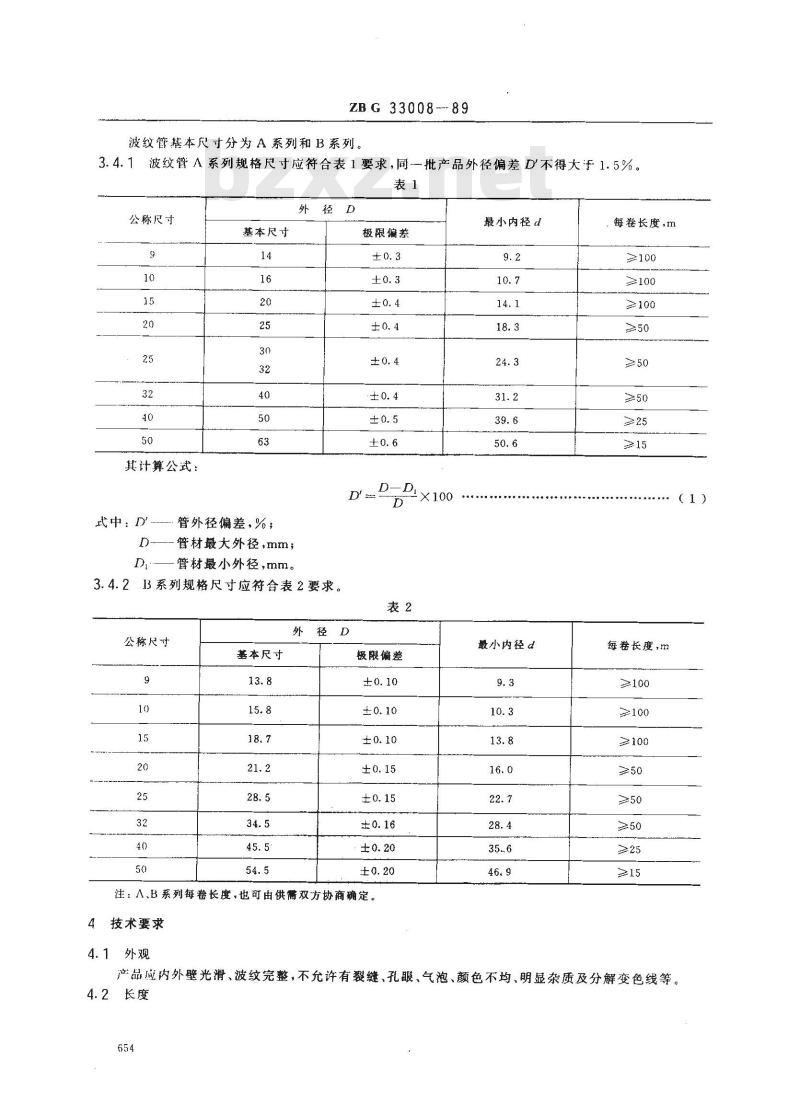 ZB G 33008-1989 聚氯乙烯塑料波纹电线管