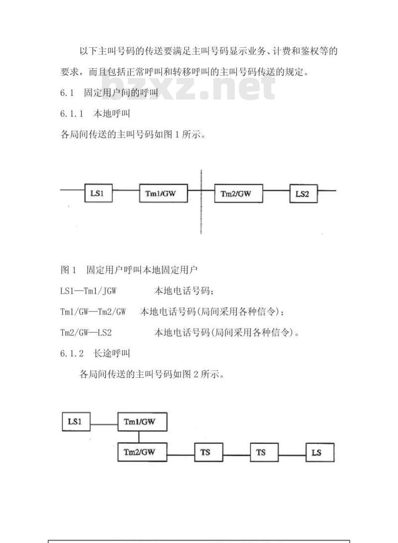 YD/T 1157-2001 网间主叫号码的传送