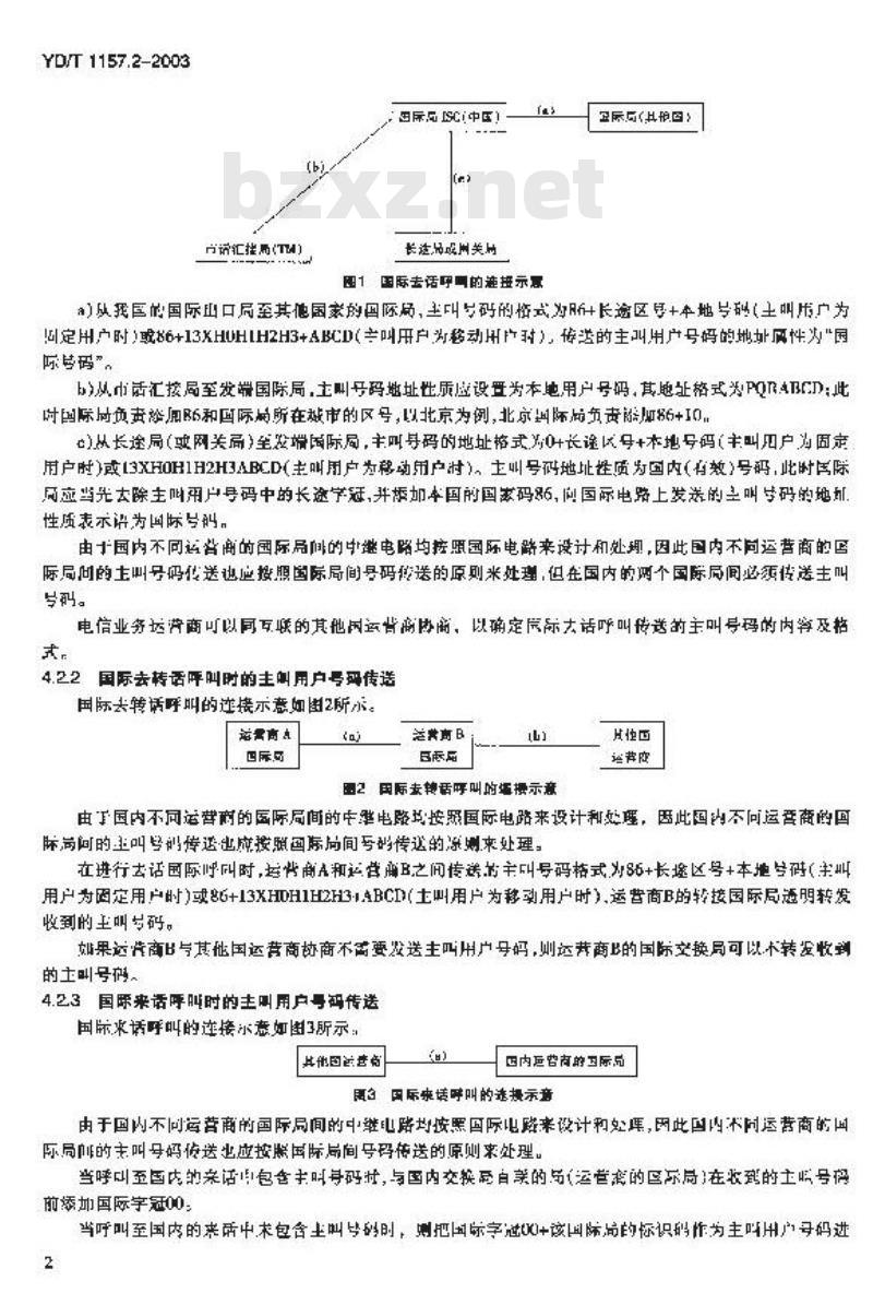 YD/T 1157.2-2003 网间主叫号码的传送(补充件2)