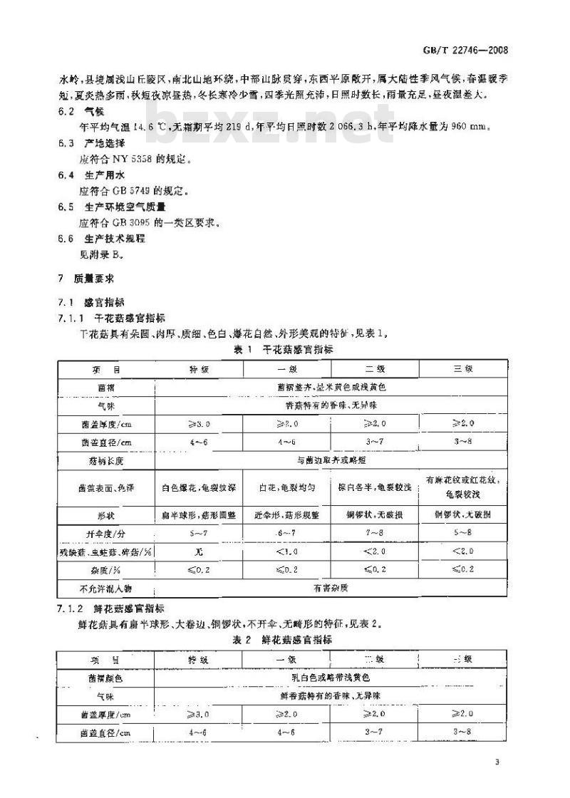 GB/T 22746-2008 地理标志产品 泌阳花菇
