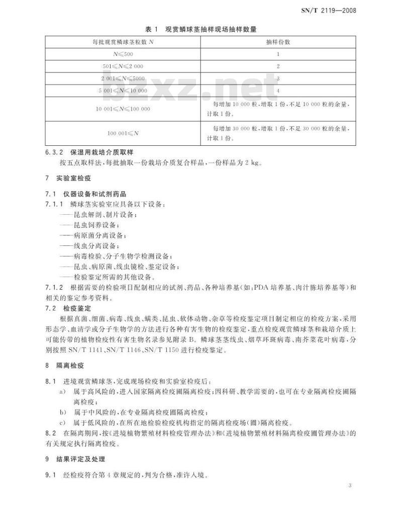 SN/T 2119-2008 进境观赏鳞球茎检疫操作指南