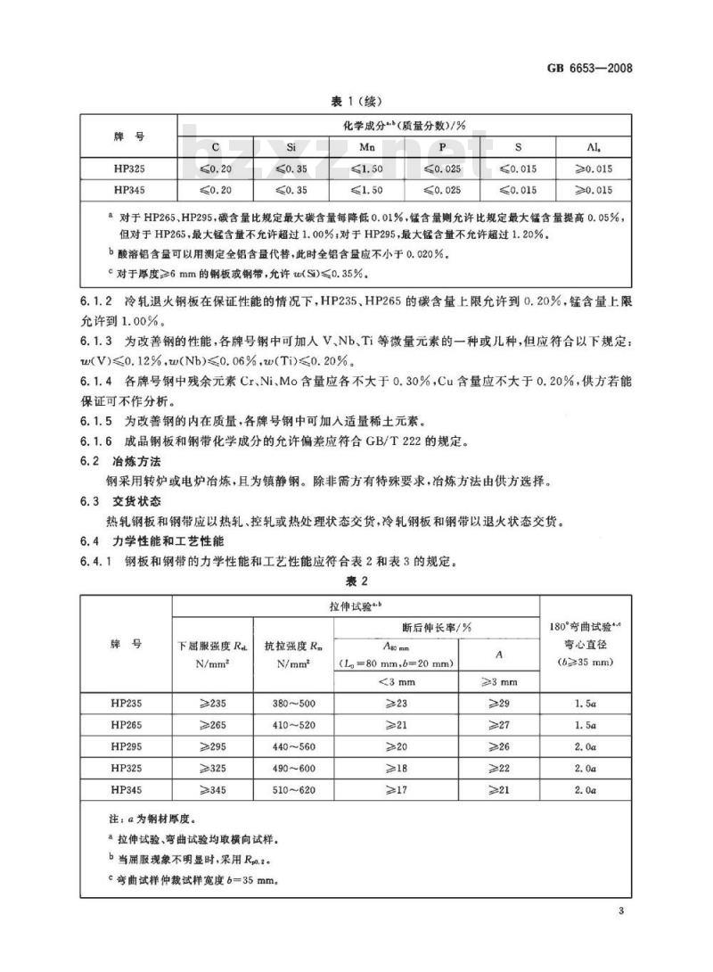 GB 6653-2008 焊接气瓶用钢板和钢带