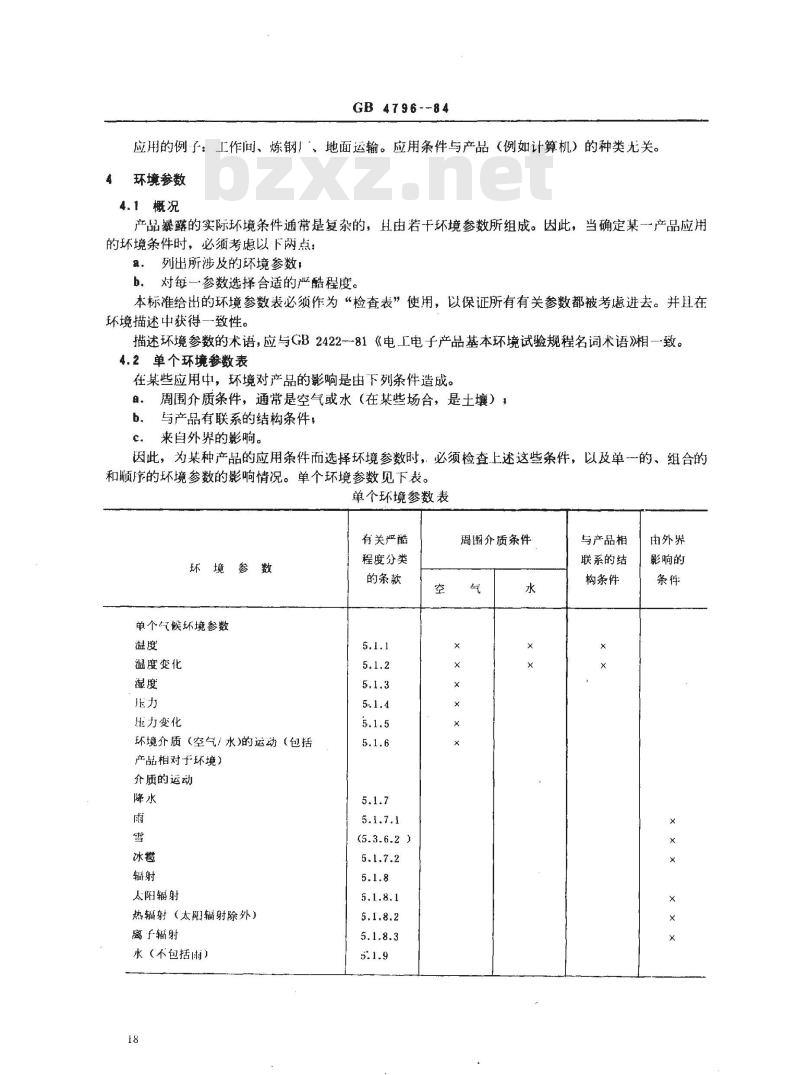 GB/T 4796-1984 电工电子产品环境参数分类及其严酷程度分级