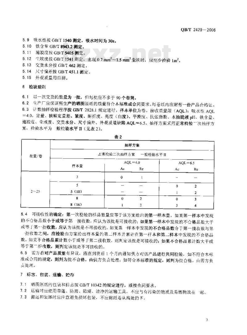 QB/T 2429-2006 晒图原纸